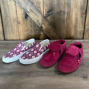 Women’s Purple Vans Moccasins Slip On Shoes Size 7.5 us
